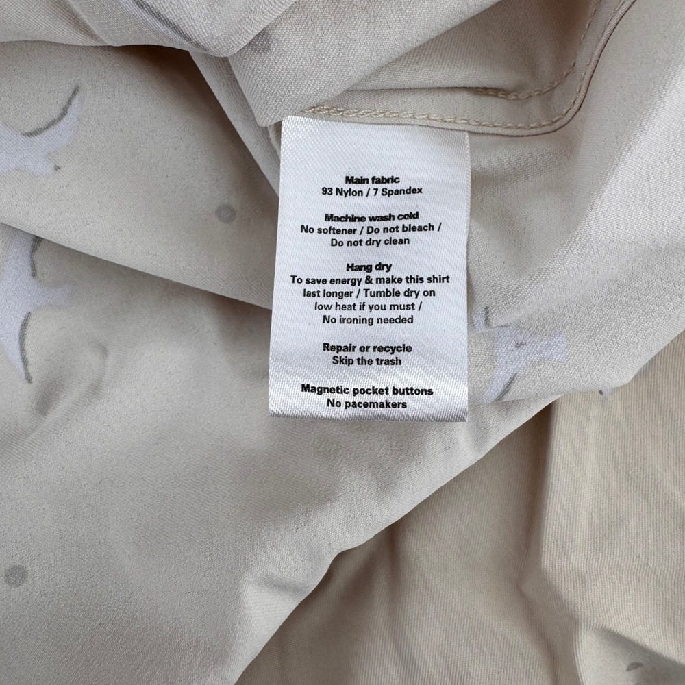 Poncho Fishing Shirt Mens 3XL Tan Seagull Print Magnetic Pockets Short Sleeve - Picture 7 of 9